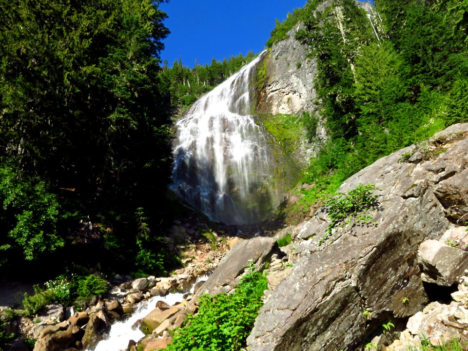 Spray Falls at Mt. Rainier NP in WA