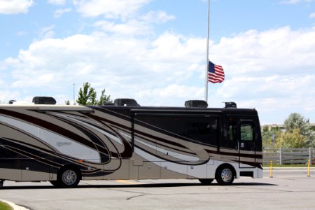 RV Motorhome US Flag photo