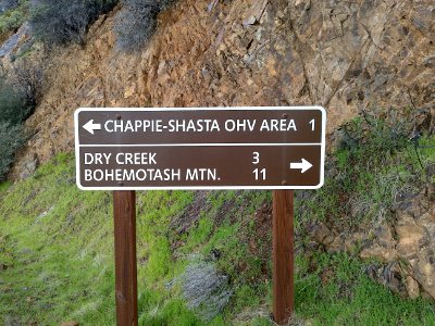 Sign for Chappie-Shasta OHV Area photo