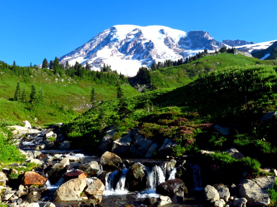 Myrtle Falls at Mt. Rainier NP in WA
