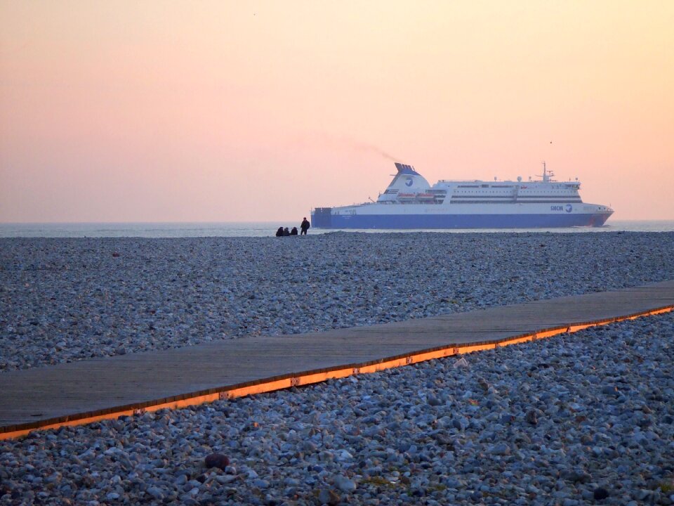 Boat sea sunset