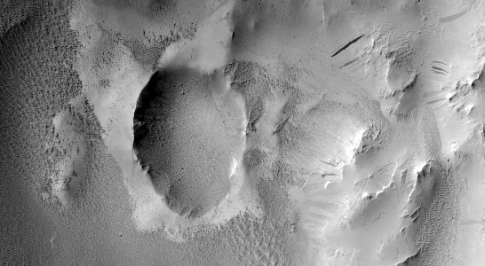 An Impact Crater in the Medusae Fossae Formation photo