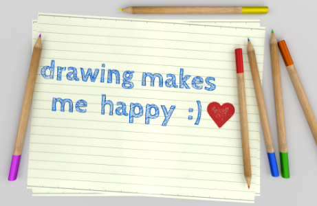 Drawing makes me happy photo