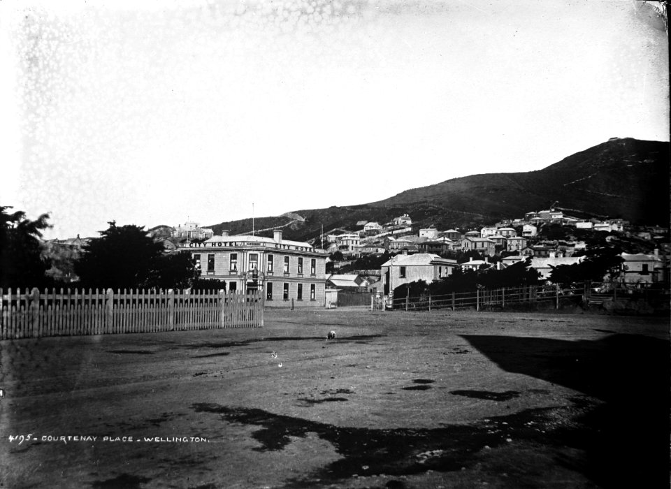 61; East end of Courtenay Place - Circa 1890 - Glass Plate Negative