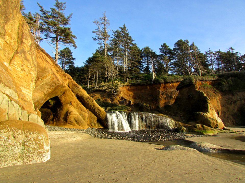Hug Point at Pacific Coast in OR