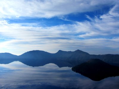 Wizard Island at Crater Lake in OR photo