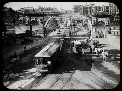 Traffic on Victoria Bridge, Brisbane, Qld - circa 1920 (Explore #86)