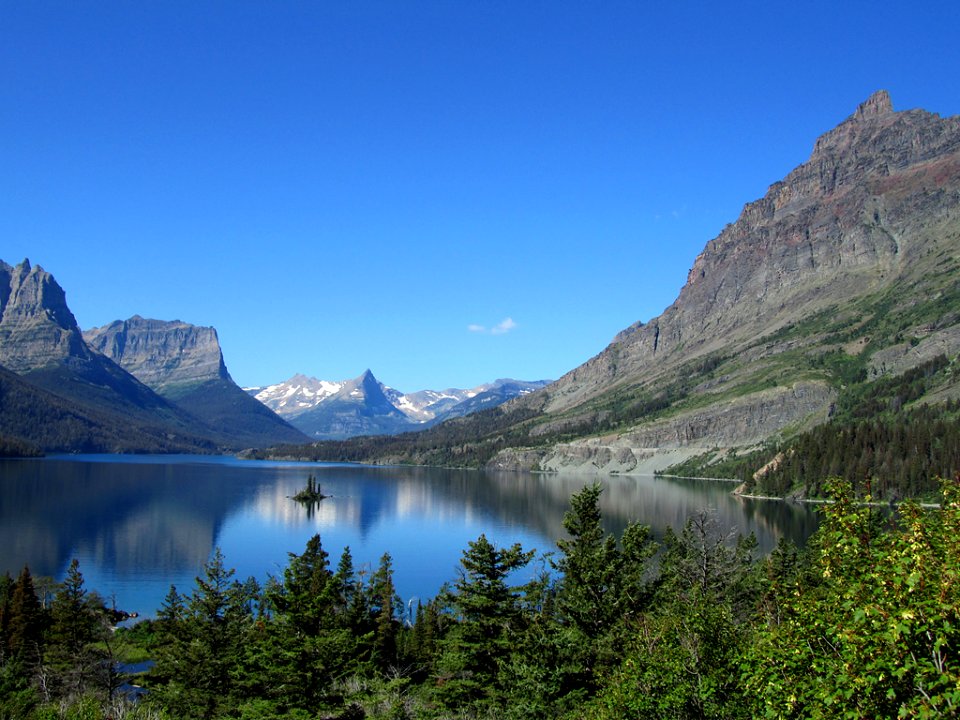 Saint Mary Lake at Glacier National Park in MT