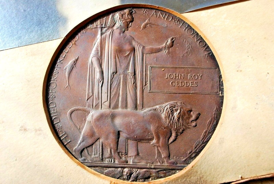 Death plaque for John Roy Geddes  #4819