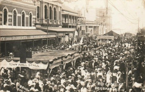 Red Cross Bazaar in Queen Street, Brisbane, Qld - 26 July 1918 photo
