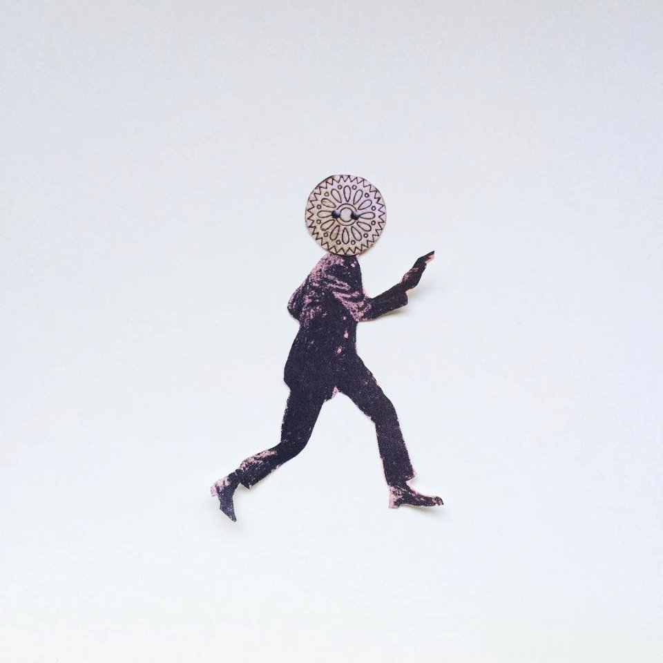 Take the Money and Run. #collage #collageonpaper #c expo #contemporarycollage #losdiascontados #1969 #woodyallen #virgilStarkwell #button