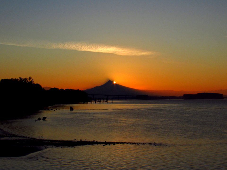 Sunrise at Columbia River and Mt. Hood