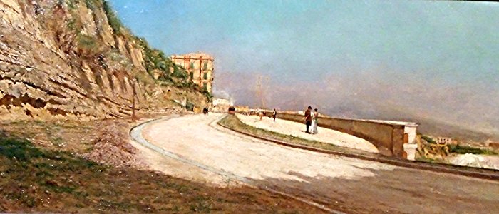 "Corso Vittorio Emanuele in Naples" (1890) by Fulvio Tessitore (Naples 1870-Naples 1933) - Exhibition at friary of San Domenico Maggiore in Naples, until February 28, 2016