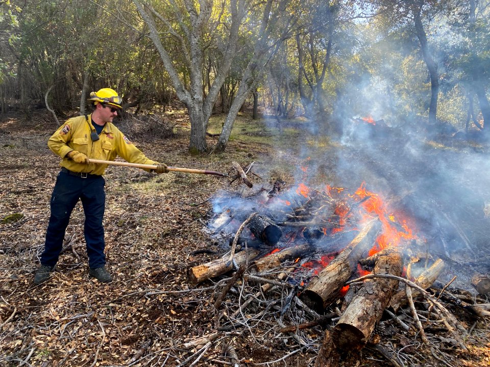 CalFire crews assist on a Black Forest pile burn