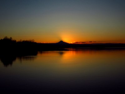 Sunrise at Columbia River and Mt. Hood