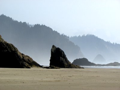 Hug Point at Pacific Coast in OR photo