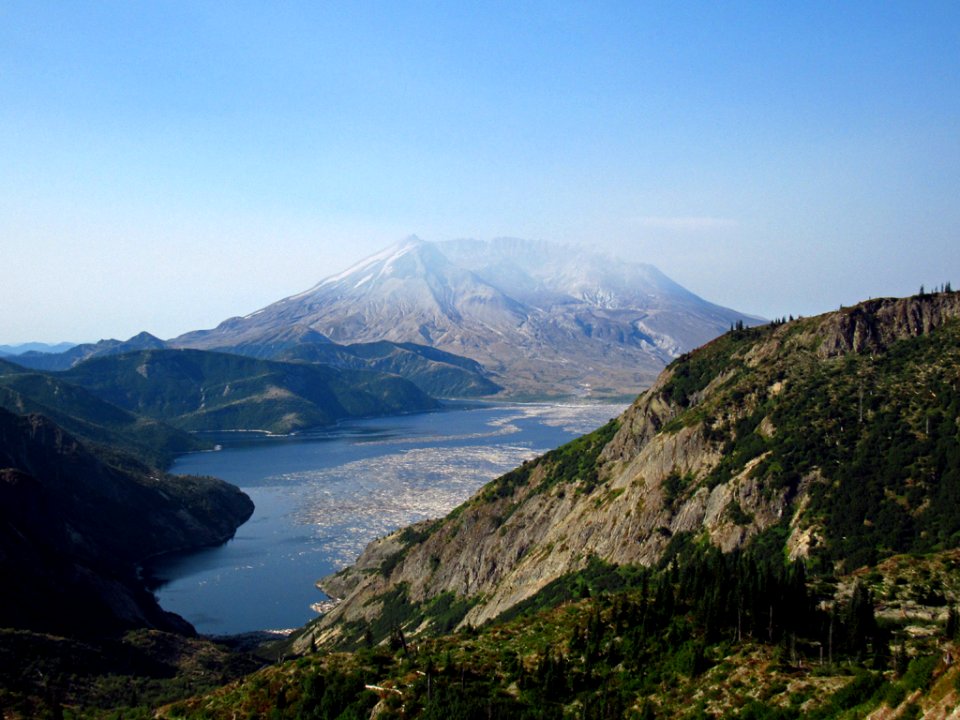 Mt. St. Helens and Spirit Lake at Mt. Margaret Backcountry in WA
