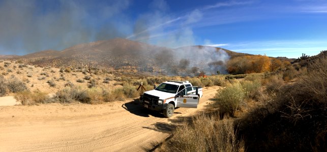 Wildfire near the Jawbone Butterbredt Area of Critical Environmental Concern in the Ridgecrest Field Office