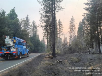 Powerline in historic site on Camp Fire in the Redding Field Office photo