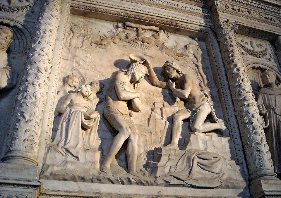 "The baptism of Christ" - Sculptor Giovanni Merliano from Nola (Nola/Naples about 1488-Naples 1558) - Church of San Giovanni Maggiore in Naples