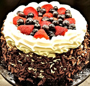 Blueberries whipped cream food