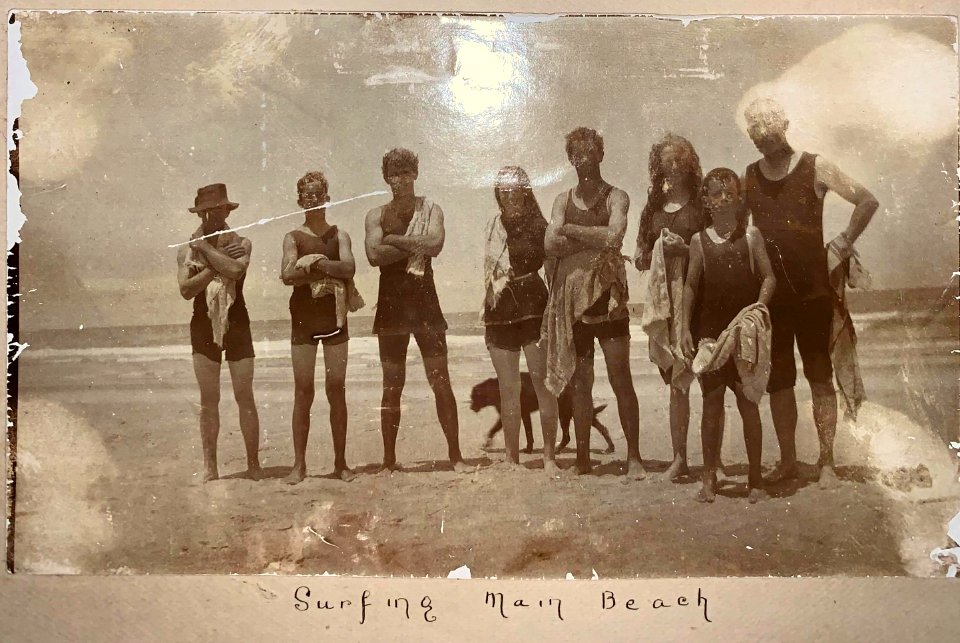 Surfing at Main Beach, Qld - circa 1920 (In Explore) photo