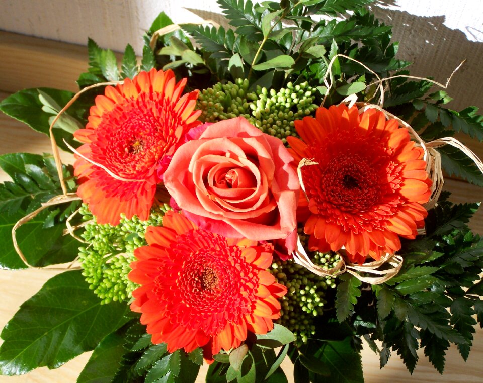 Bunch of flowers red gerbera cut flower