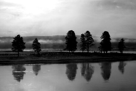 Yellowstone reflection landscape photo