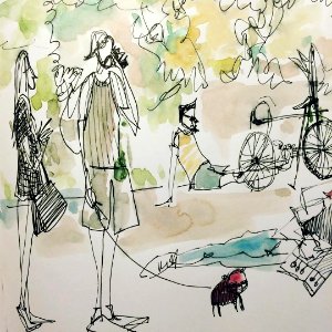 HipsterLand en #dibujamadrid #sketches #pentel #2demayo #watercolor