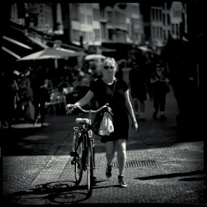 Lady with Bike photo