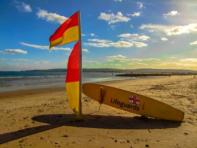 Sea surfboard sand