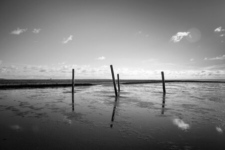 Black and white horizon landscape photo