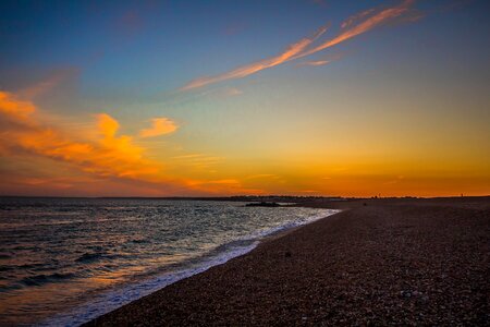 Beach ocean sunset photo