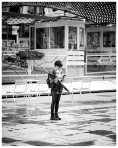 Girl with Umbrella photo