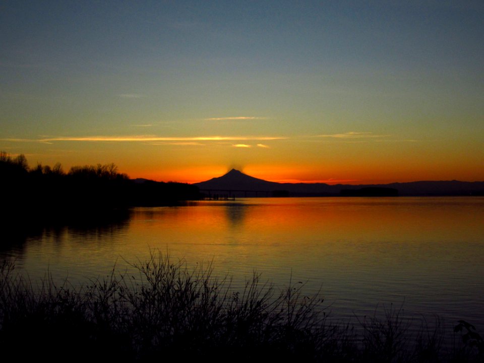 Sunrise at Columbia River and Mt. Hood