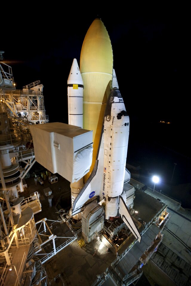 Pre-launch night astronaut