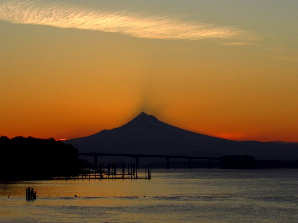 Sunrise at Columbia River and Mt. Hood