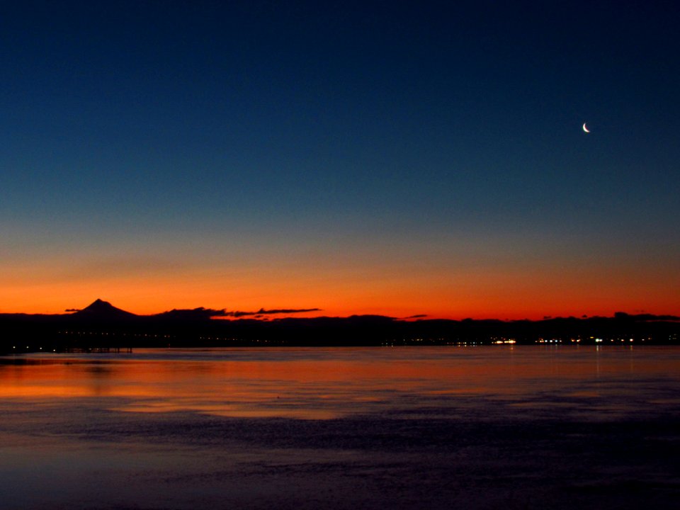 Sunrise at Columbia River and Mt. Hood