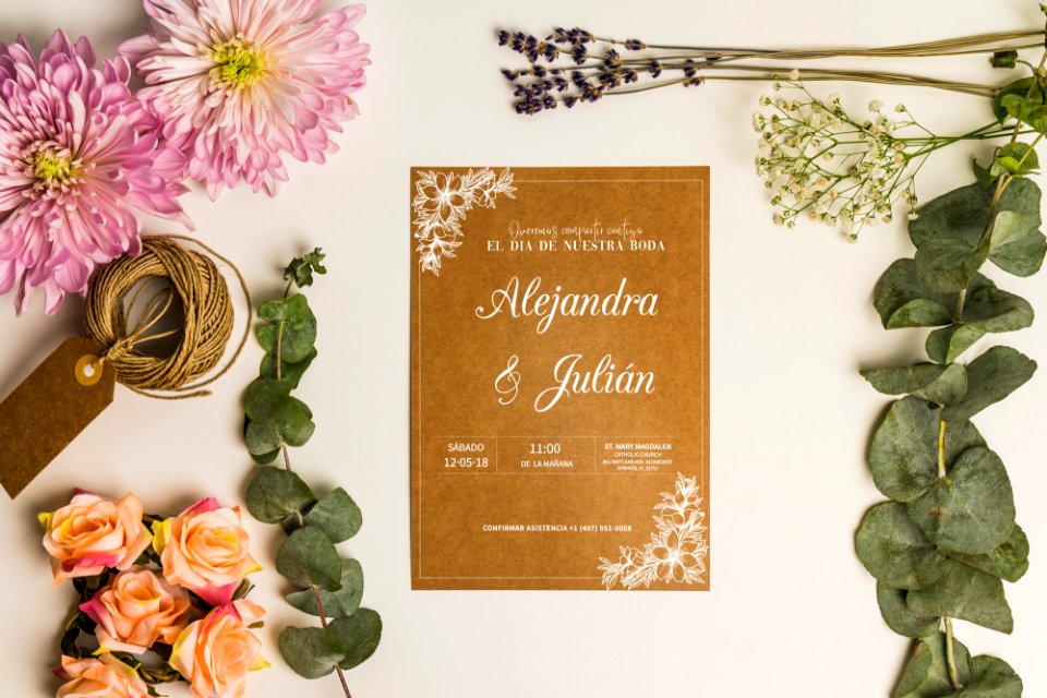 Invitación de boda diseñada por mí