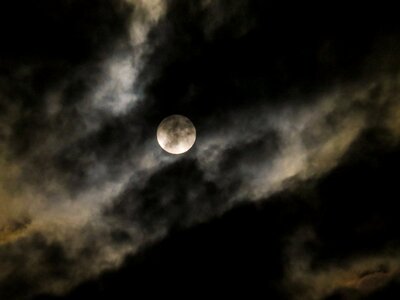 Before lunar eclipse mystical night photo