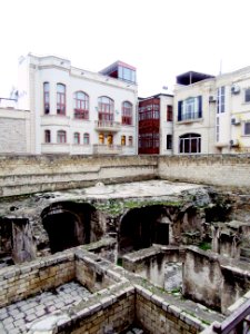 Ruins of 15th century baths Baku Azerbaijan photo