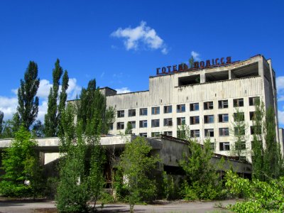 Former 5 star hotel Pripyat Chernobyl exclusion zone Ukraine