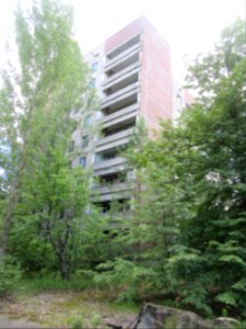 Example of many apartment buildings Pripyat Chernobyl exclusion zone Ukraine