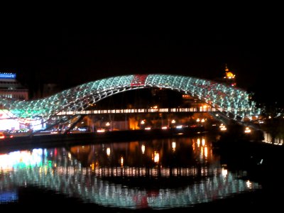 Peace Bridge at night Tbilisi Georgia