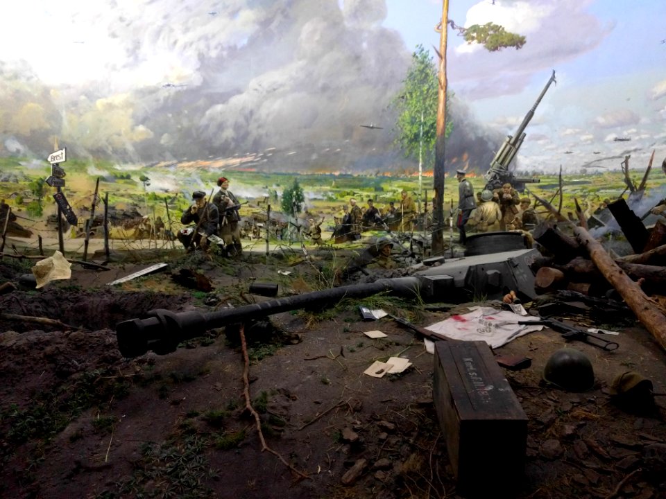 Diorama of the battle of Minsk Great Patriotic War Museum Minsk Belarus