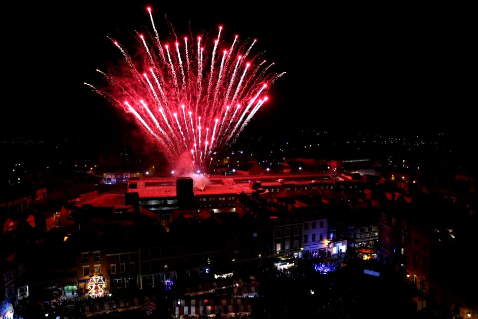 Newark Fireworks Over Newark Royal Market