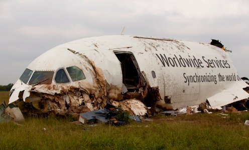 Nose and forward section of UPS flight 1354. photo