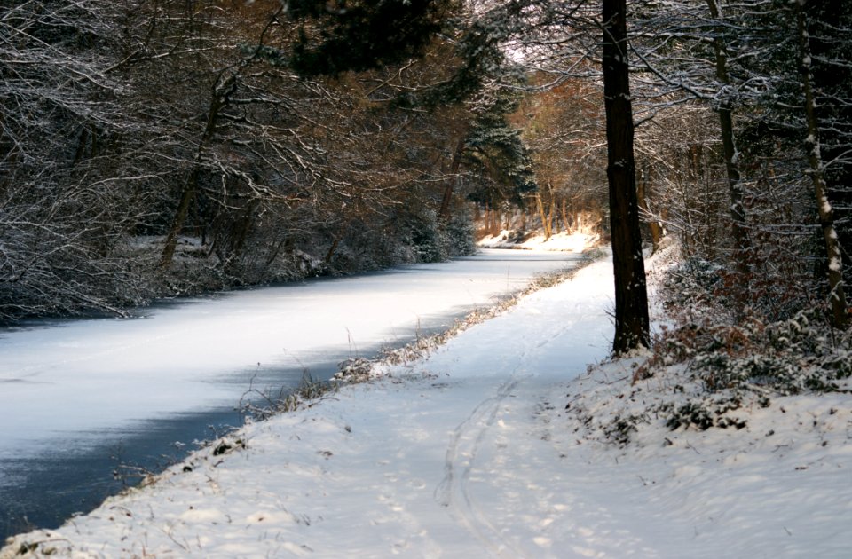 snow on the towpath