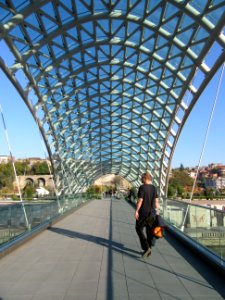 Keith on the Peace Bridge Tbilisi Georgia photo