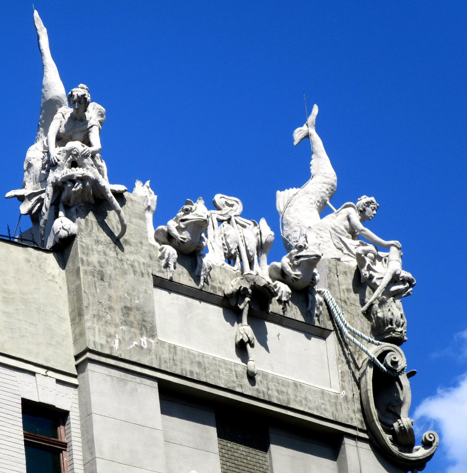 Dragons sea figures and frogs House of Chimeras Kiev Ukraine